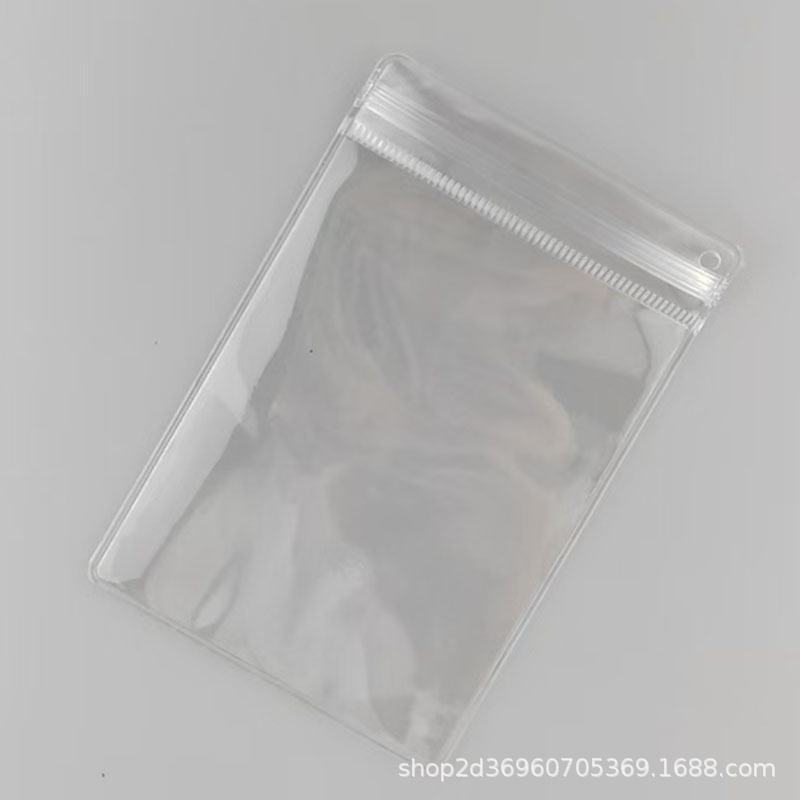 Túi khóa Zip PVC hình chữ nhật có lỗ treo lệch bên hông | Tada Craft