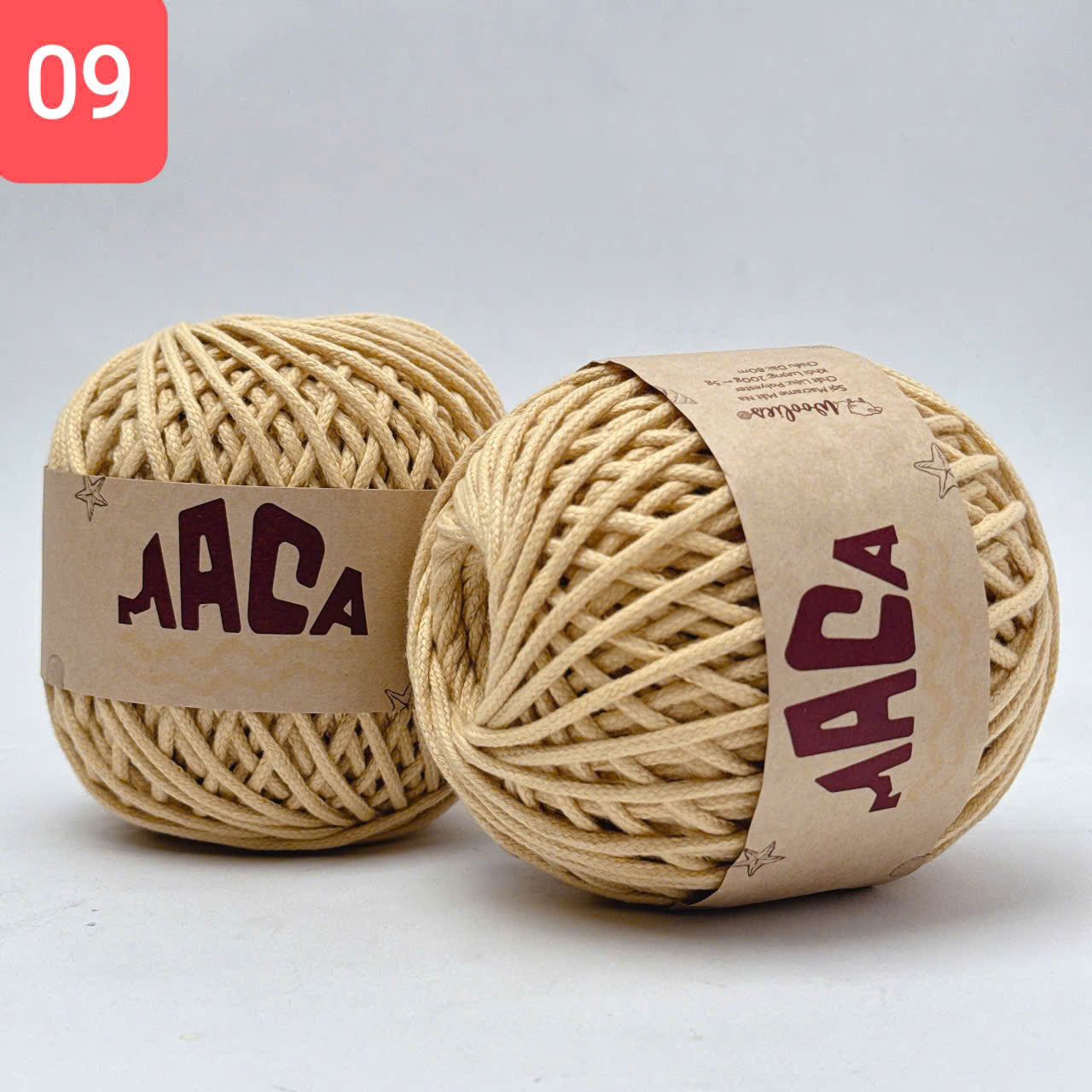 Sợi Maca trơn 3mm Woolies 200g | Tada Craft