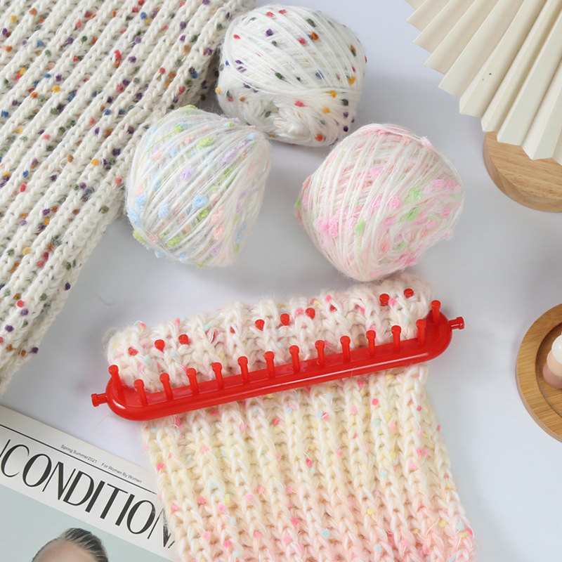 Len Pompom mix cầu vồng 150g | Tada Craft