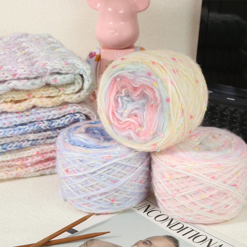 Len Pompom mix cầu vồng 150g | Tada Craft