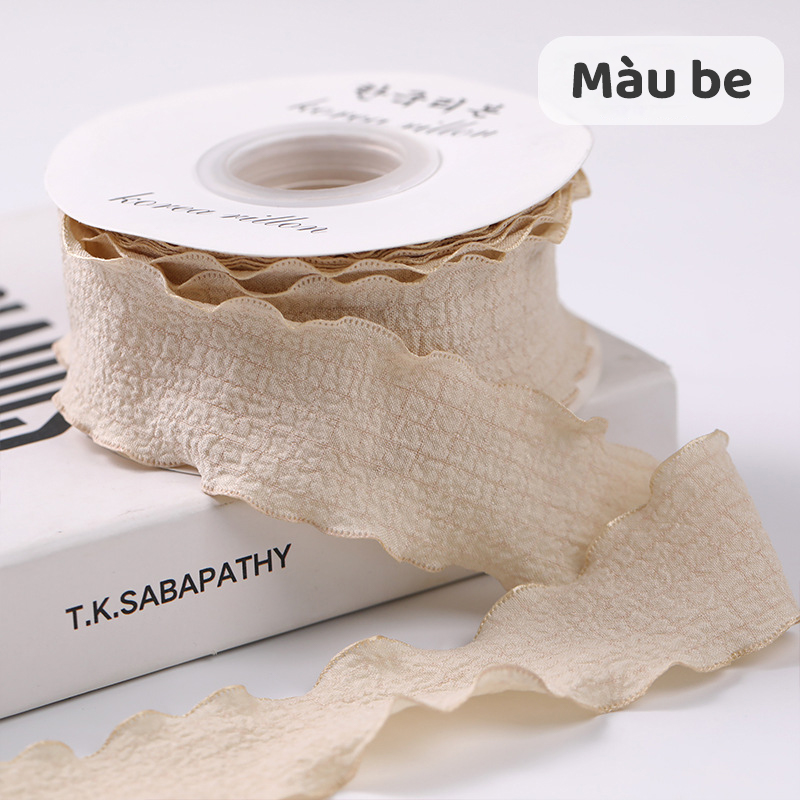 Ruy băng vải bèo 2.5cm (bán mét) | Tada Craft