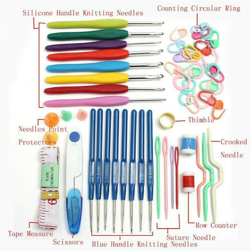 Bộ dụng cụ đan móc len thủ công kèm hộp đựng