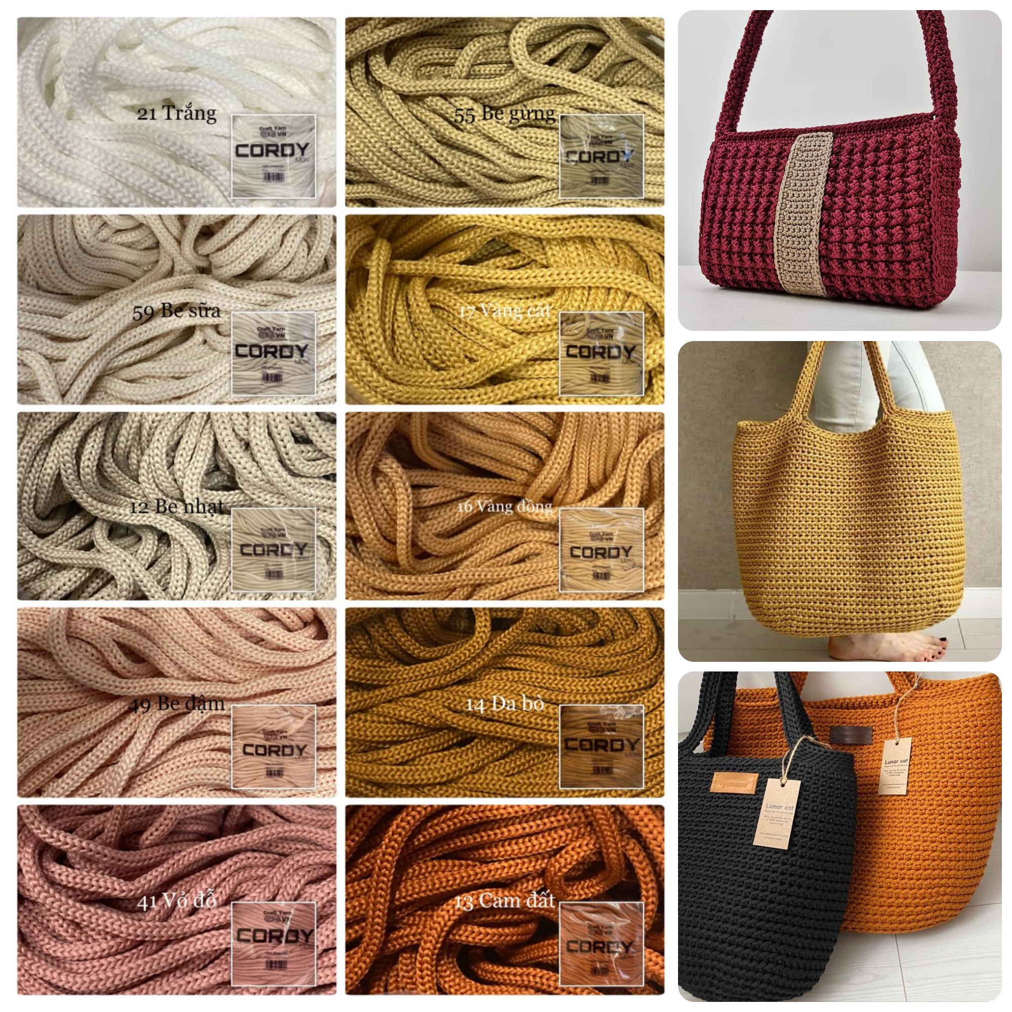 Sợi Cordy Maxi 3.5mm Craft Yarn 330g | Tada Craft