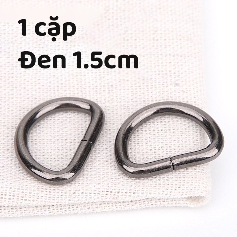 Cặp khoen Chữ D lọt lòng 1.5cm  - Phụ kiện túi ví