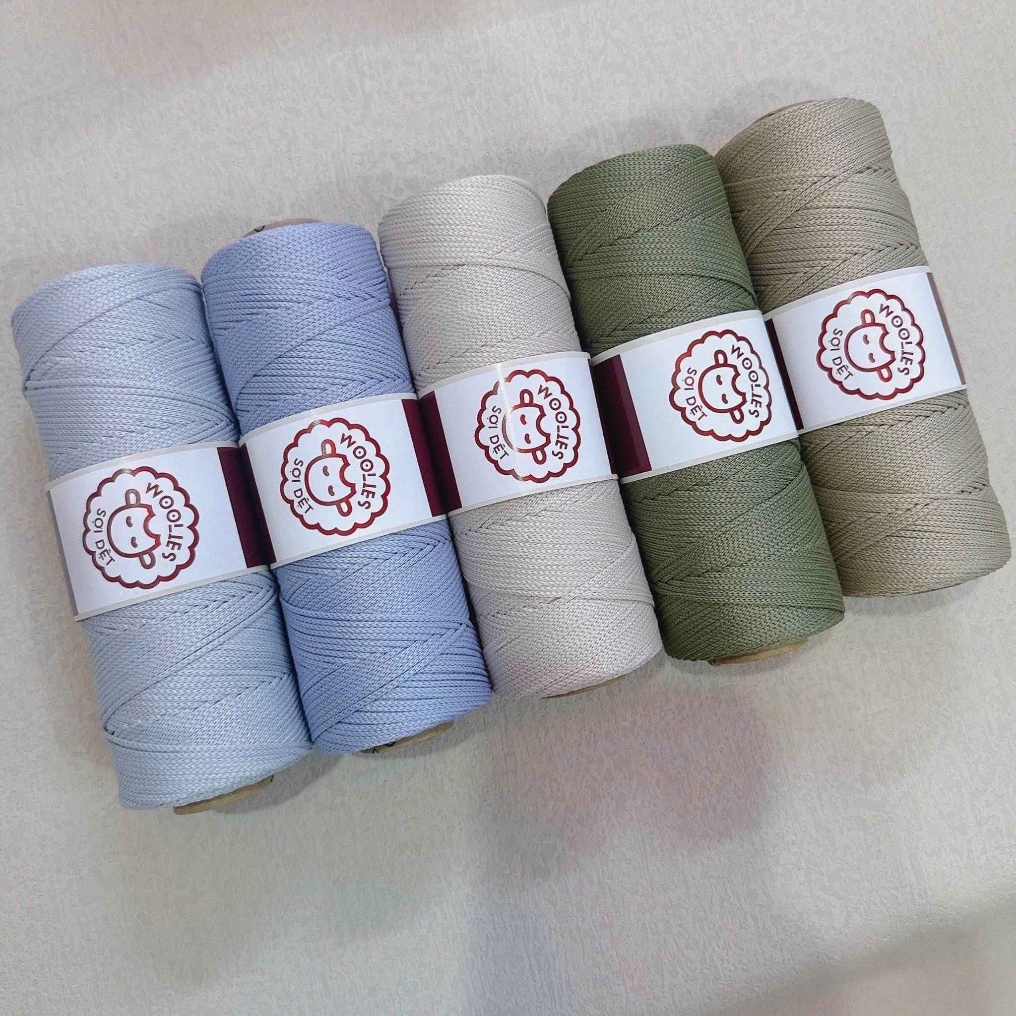 Sợi dệt trơn con cừu Woolies 2mm | Tada Craft