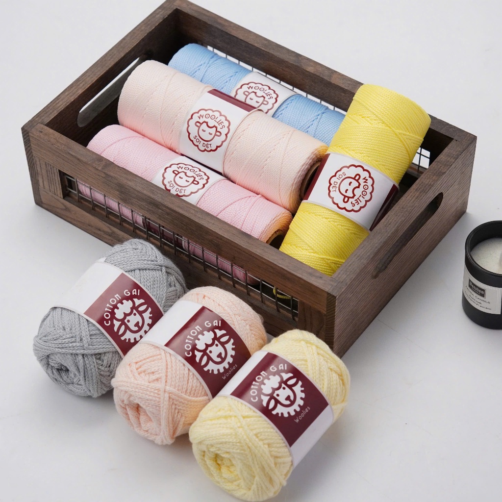 Sợi dệt trơn con cừu Woolies 2mm | Tada Craft