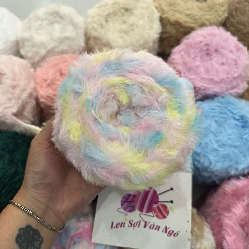 Len lông thỏ loang 100g | Tada Craft