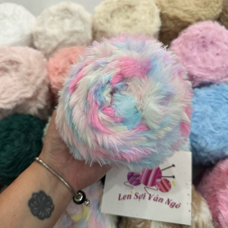 Len lông thỏ loang 100g | Tada Craft