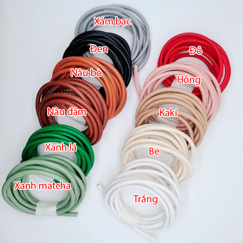 Dây da PU 6mm làm dây rút túi xách | Tada Craft