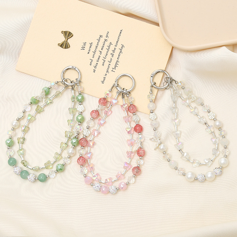 Dây đeo ngọc trai làm dây đeo điện thoại, túi xách | Tada Craft