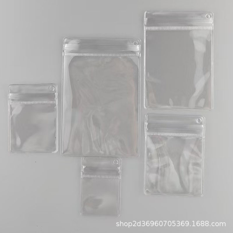Túi khóa Zip PVC hình chữ nhật có lỗ treo lệch bên hông | Tada Craft