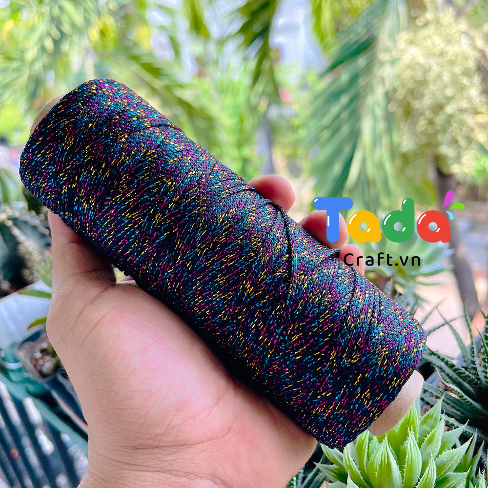 Sợi dệt ống kim tuyến tròn 2mm 125g | Tada Craft