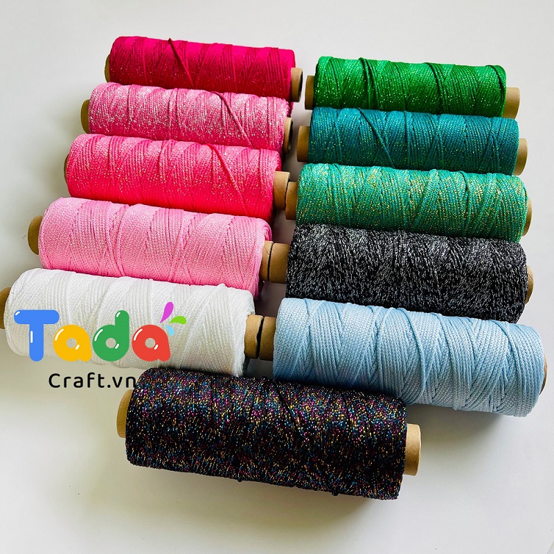 Sợi dệt ống kim tuyến tròn 2mm 125g | Tada Craft