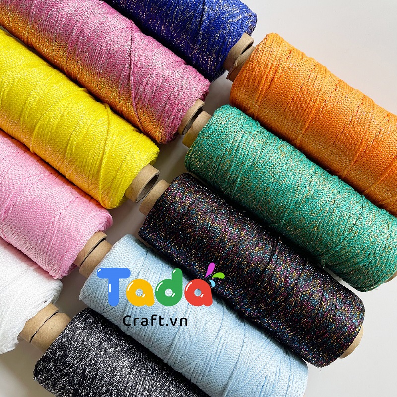 Sợi dệt ống kim tuyến tròn 2mm 125g | Tada Craft