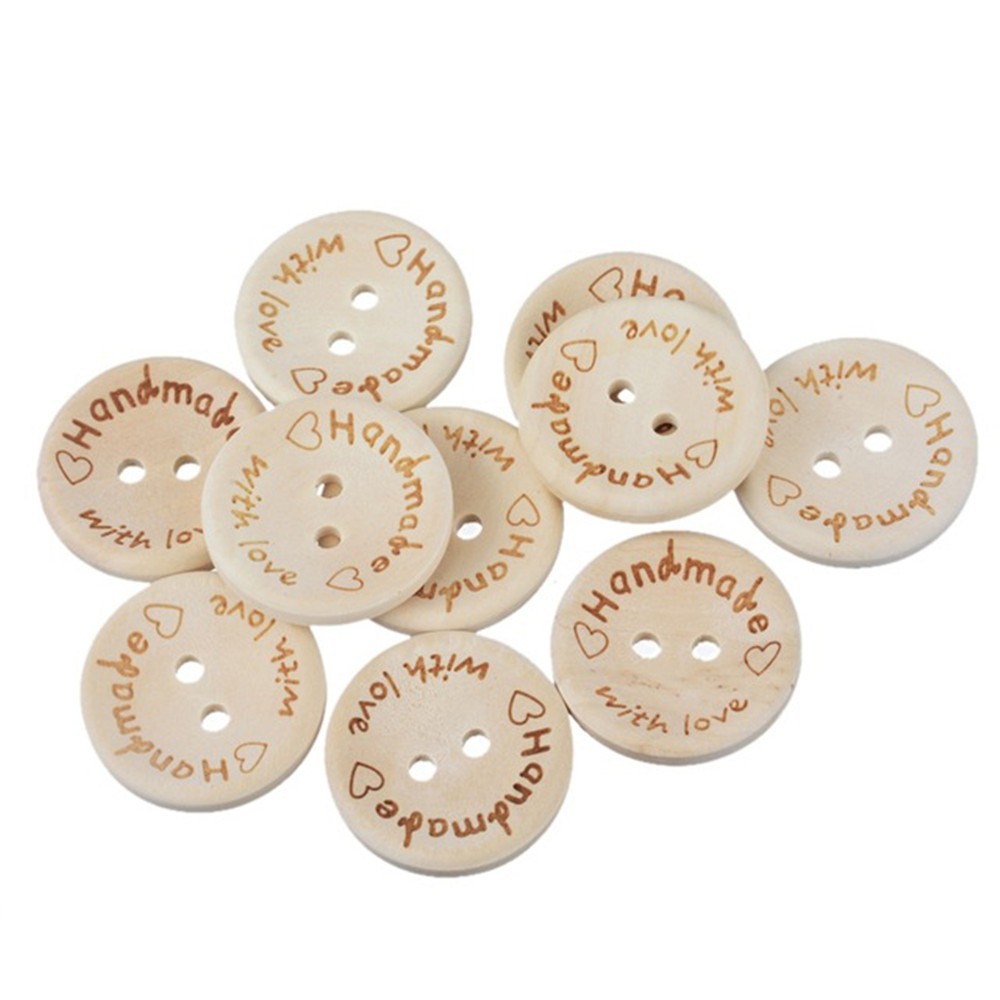 (10 cái) Nút Gỗ Handmade