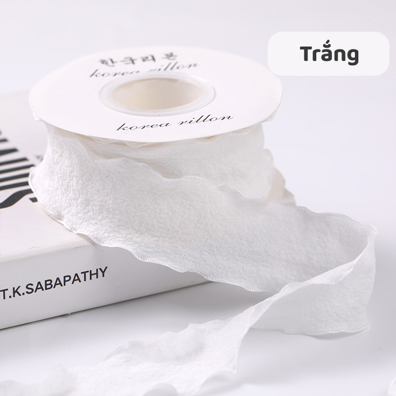 Ruy băng vải bèo 2.5cm (bán mét) | Tada Craft