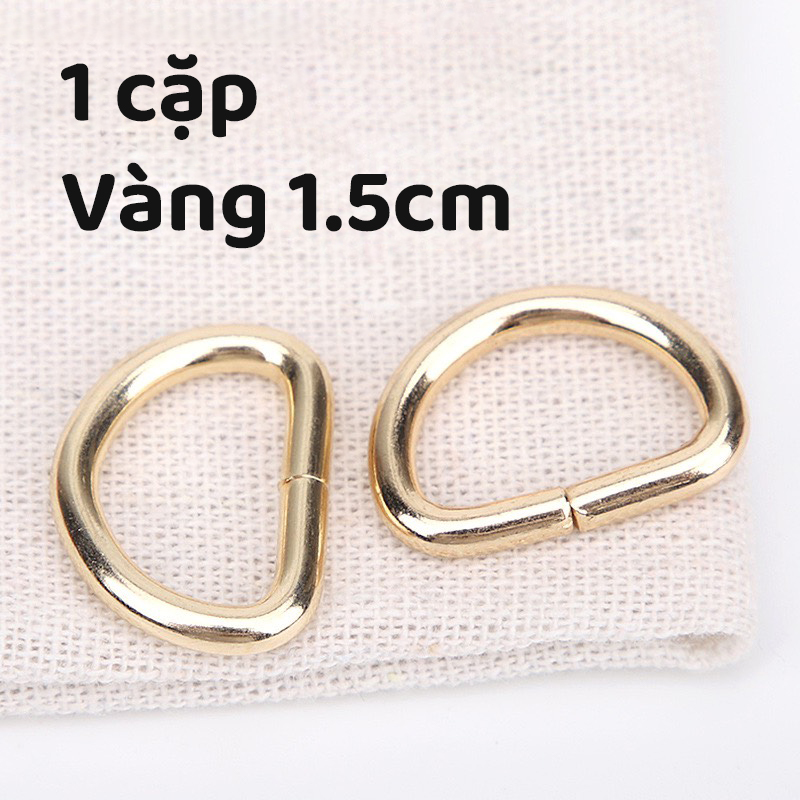 Cặp khoen Chữ D lọt lòng 1.5cm  - Phụ kiện túi ví