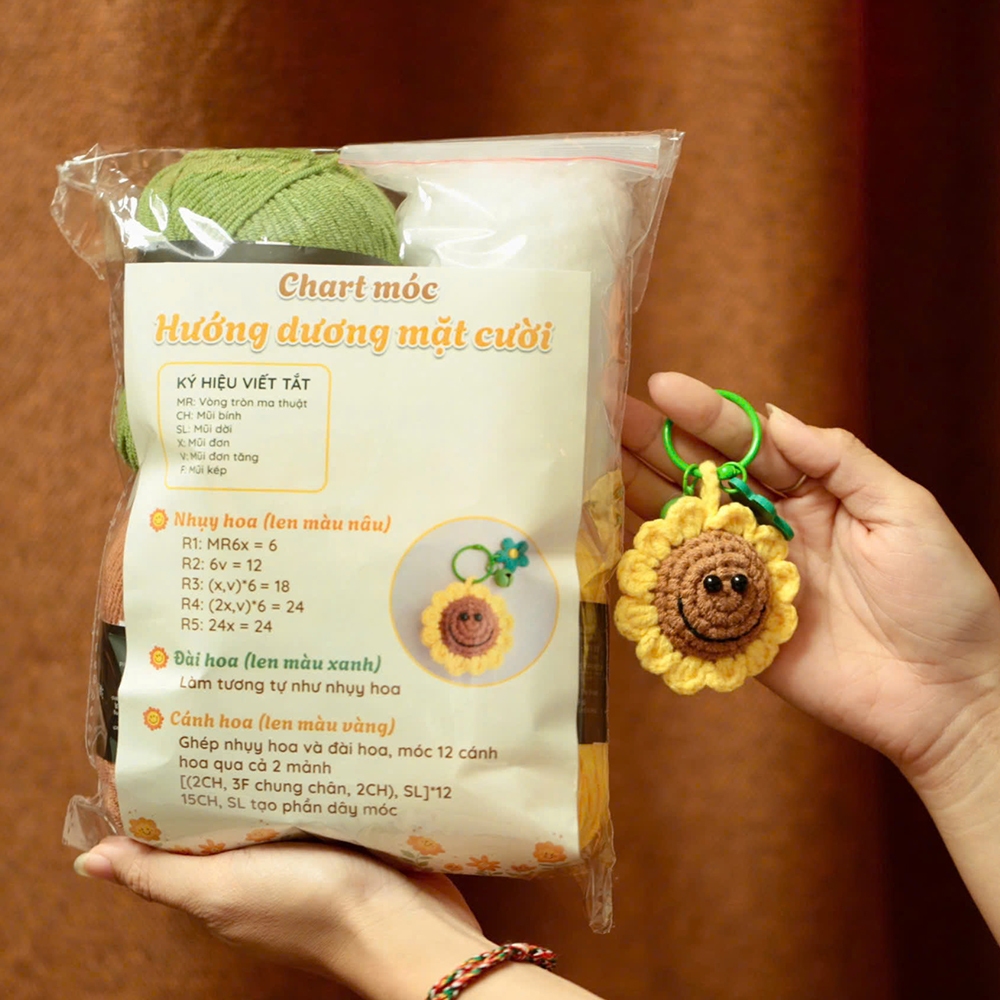 Bộ kit móc khóa Hướng Dương Mặt Cười | Tada Craft