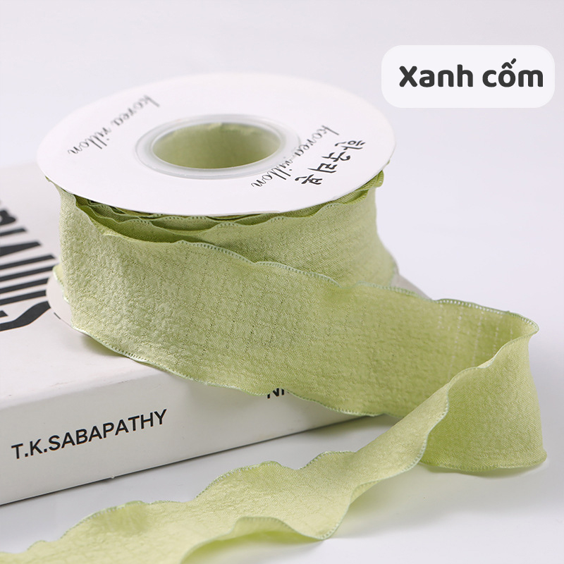Ruy băng vải bèo 2.5cm (bán mét) | Tada Craft