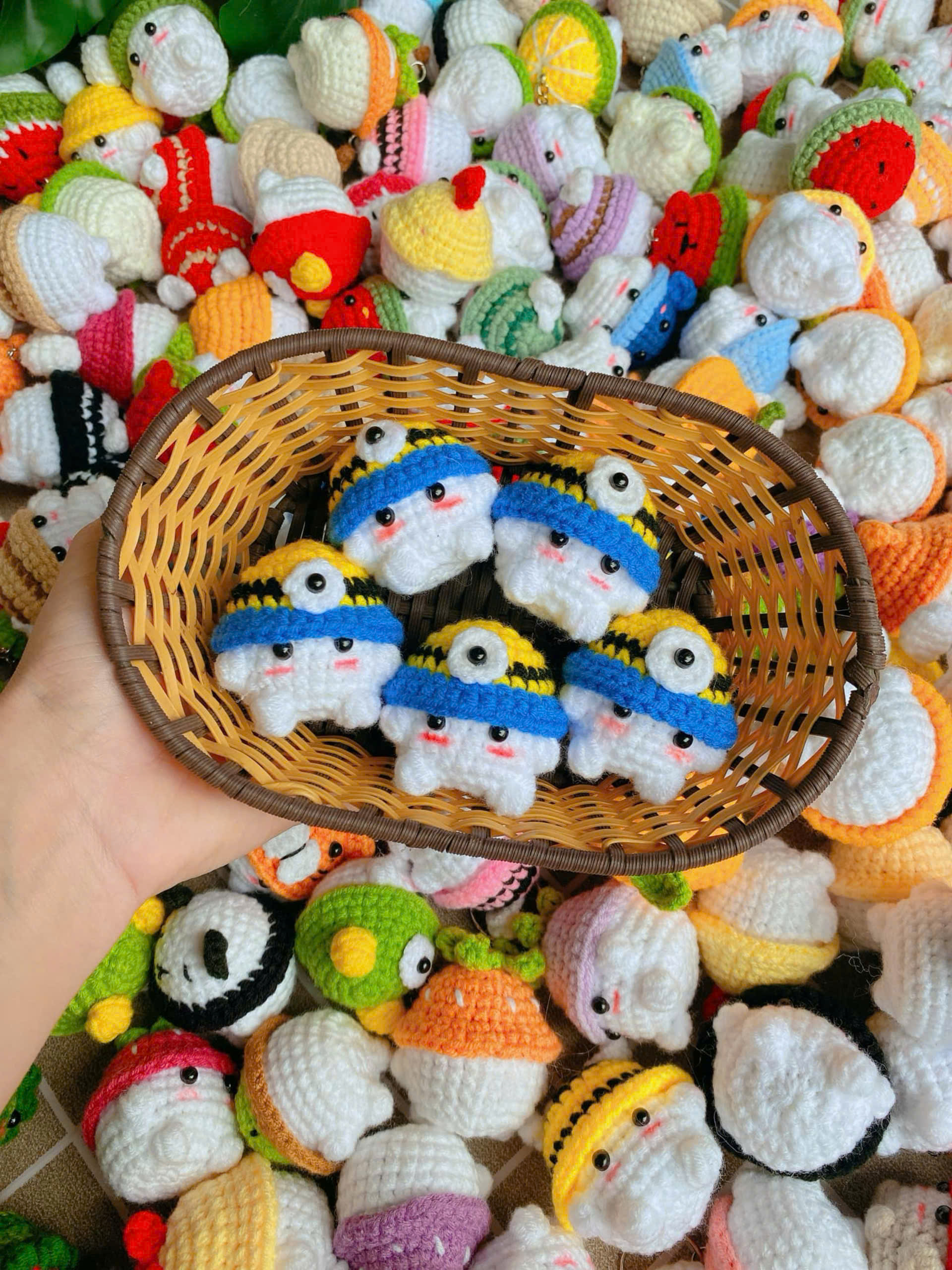 Móc khóa bé nấm handmade