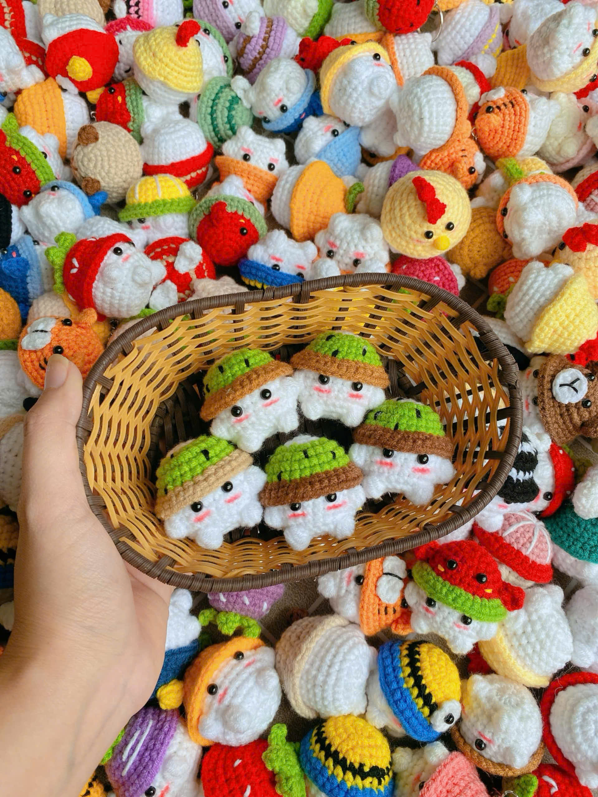 Móc khóa bé nấm handmade