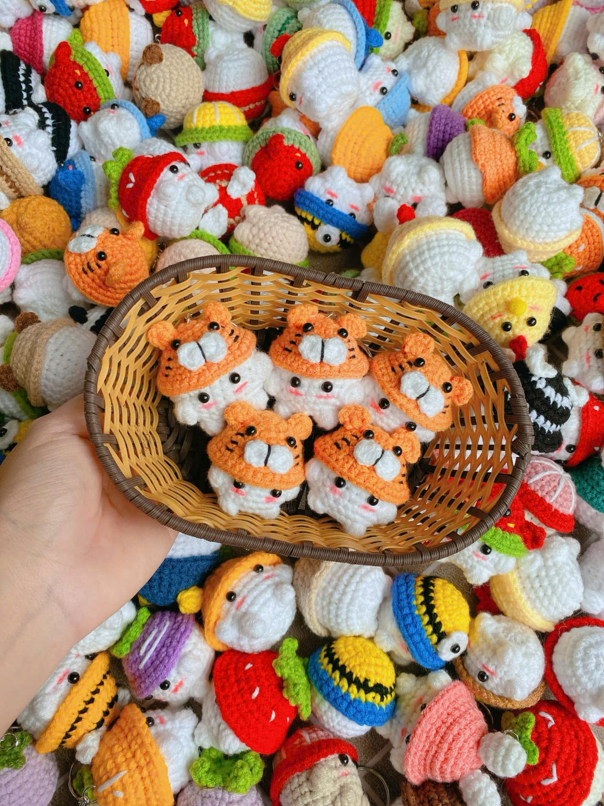 Móc khóa bé nấm handmade