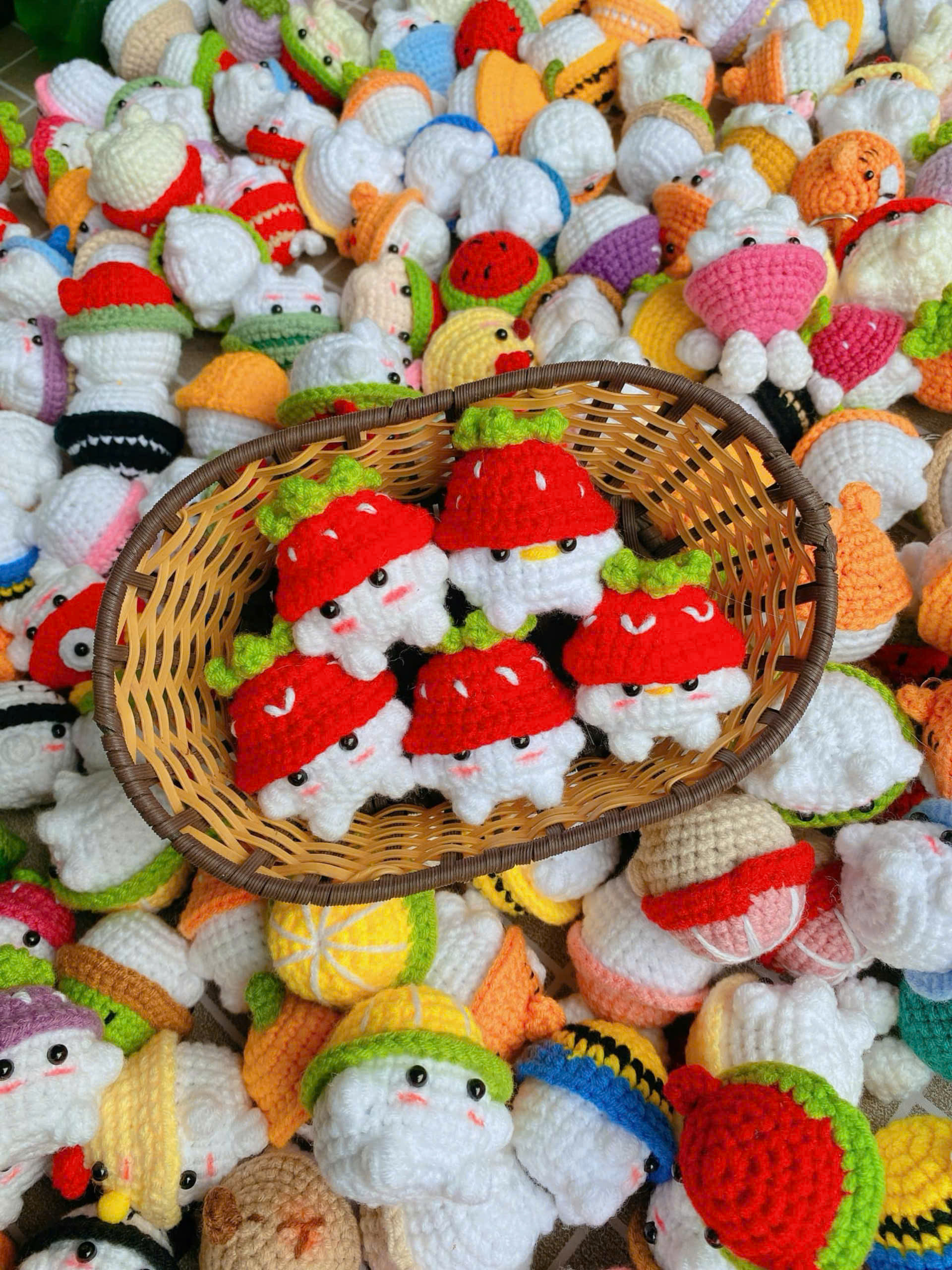 Móc khóa bé nấm handmade