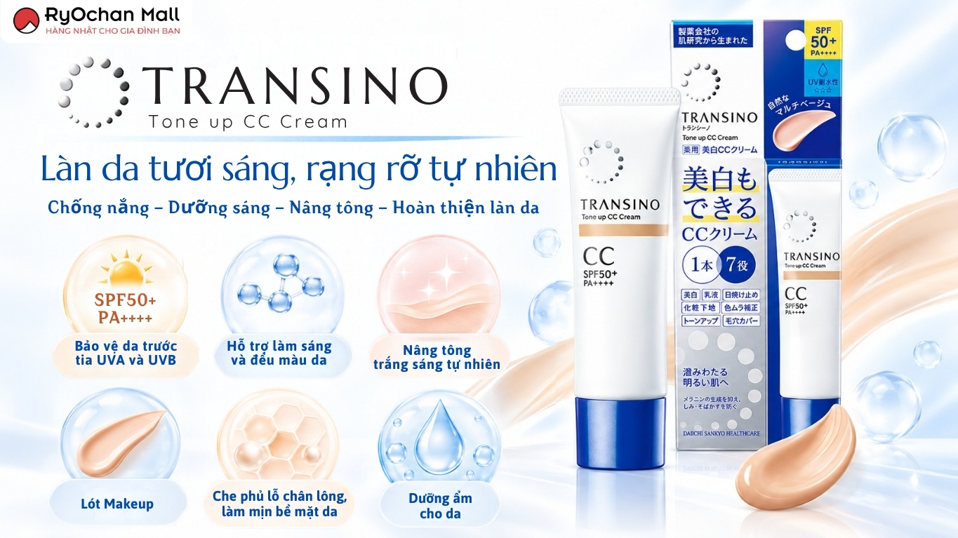 Công dụng của kem nền chống nắng Transino Tone Up CC Cream