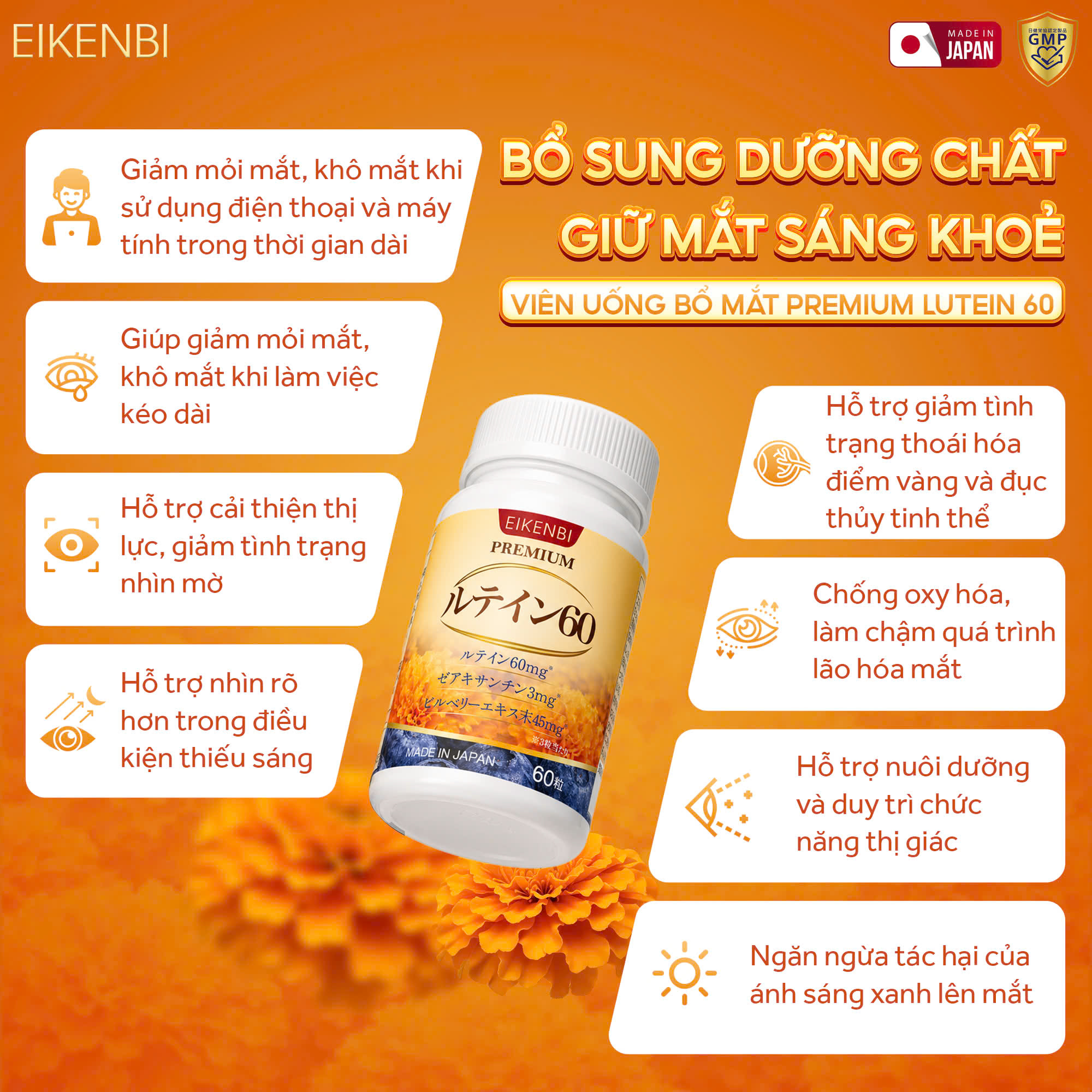 Công Dụng Của Viên Uống Bổ Mắt, Cải Thiện Thị Lực Premium Lutein