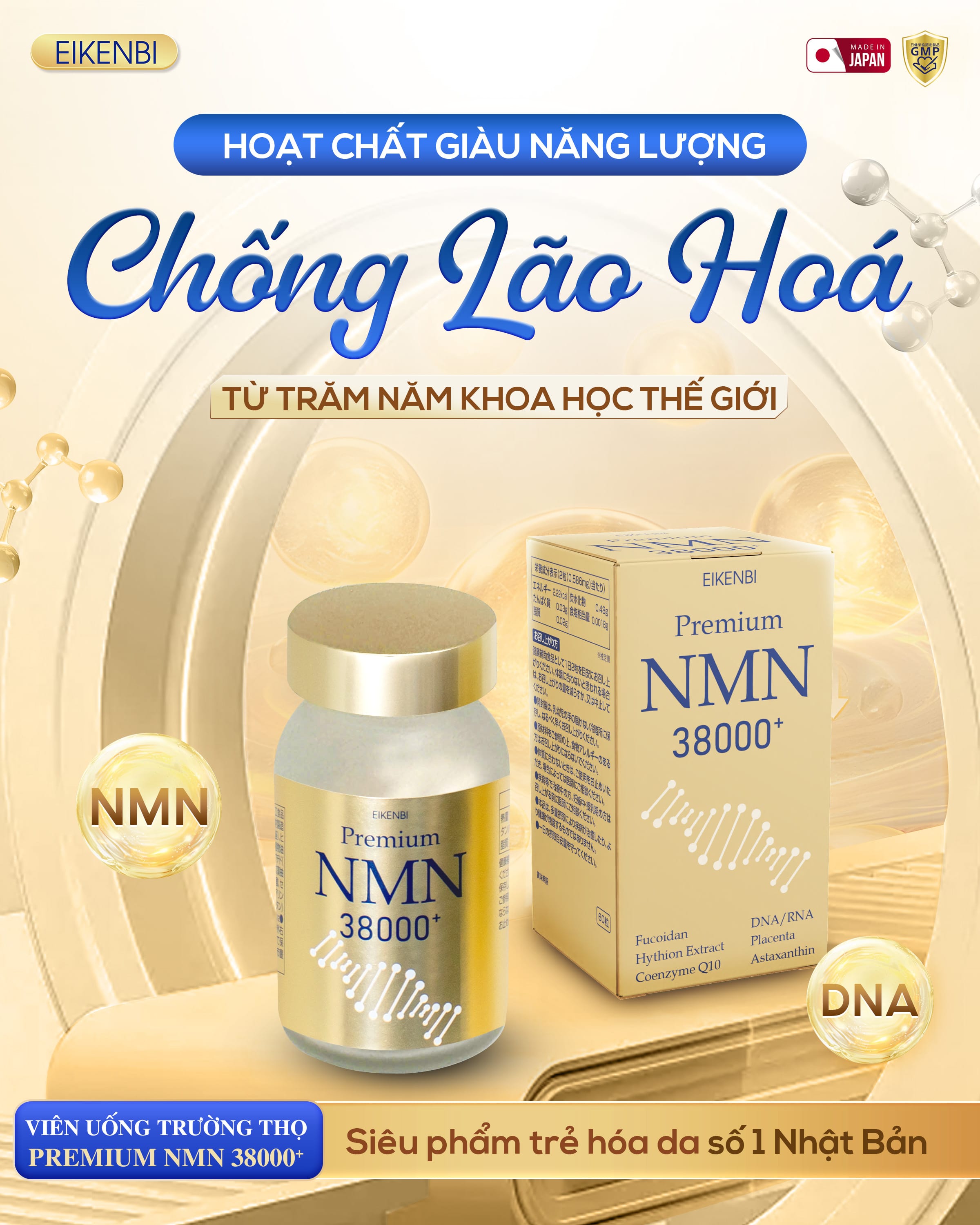 VIÊN UỐNG CHỐNG LÃO HÓA NMN 38000+ EIKENBI