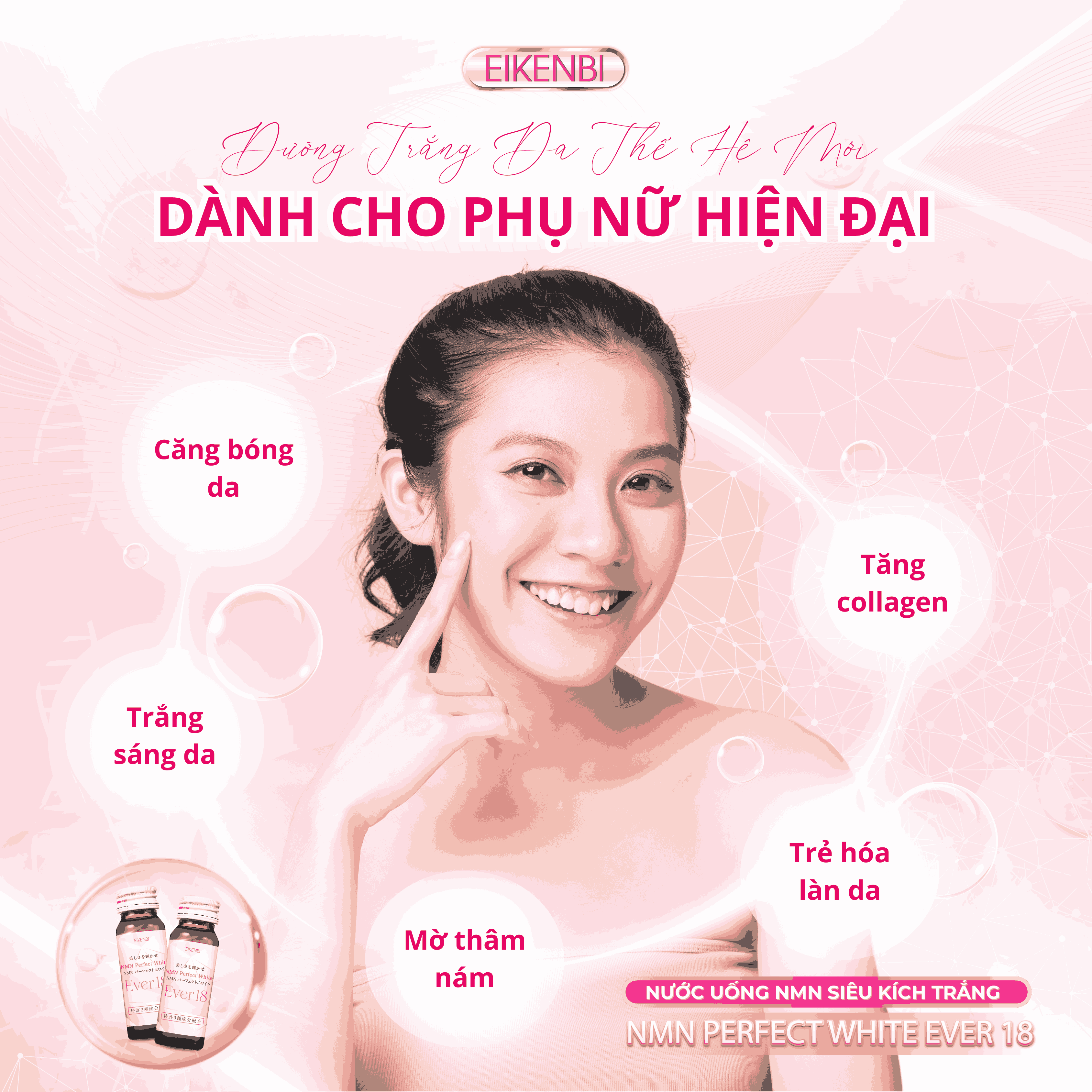 Đối Tượng Sử Dụng Nước Uống Siêu Kích Trắng NMN Perfect White Ever 18 Eikenbi