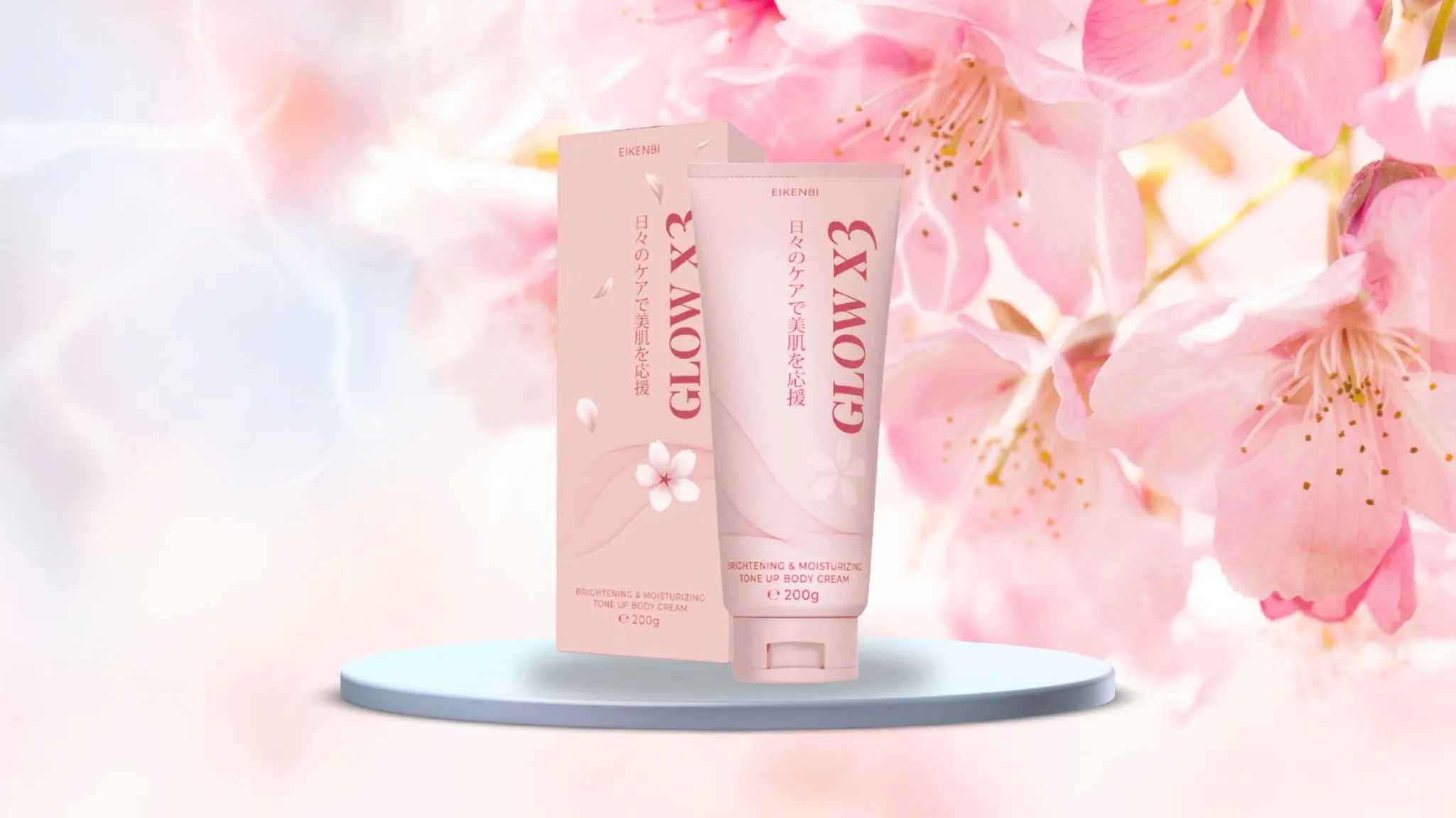 Kem dưỡng trắng nâng tone body Glow X3 Eikenbi