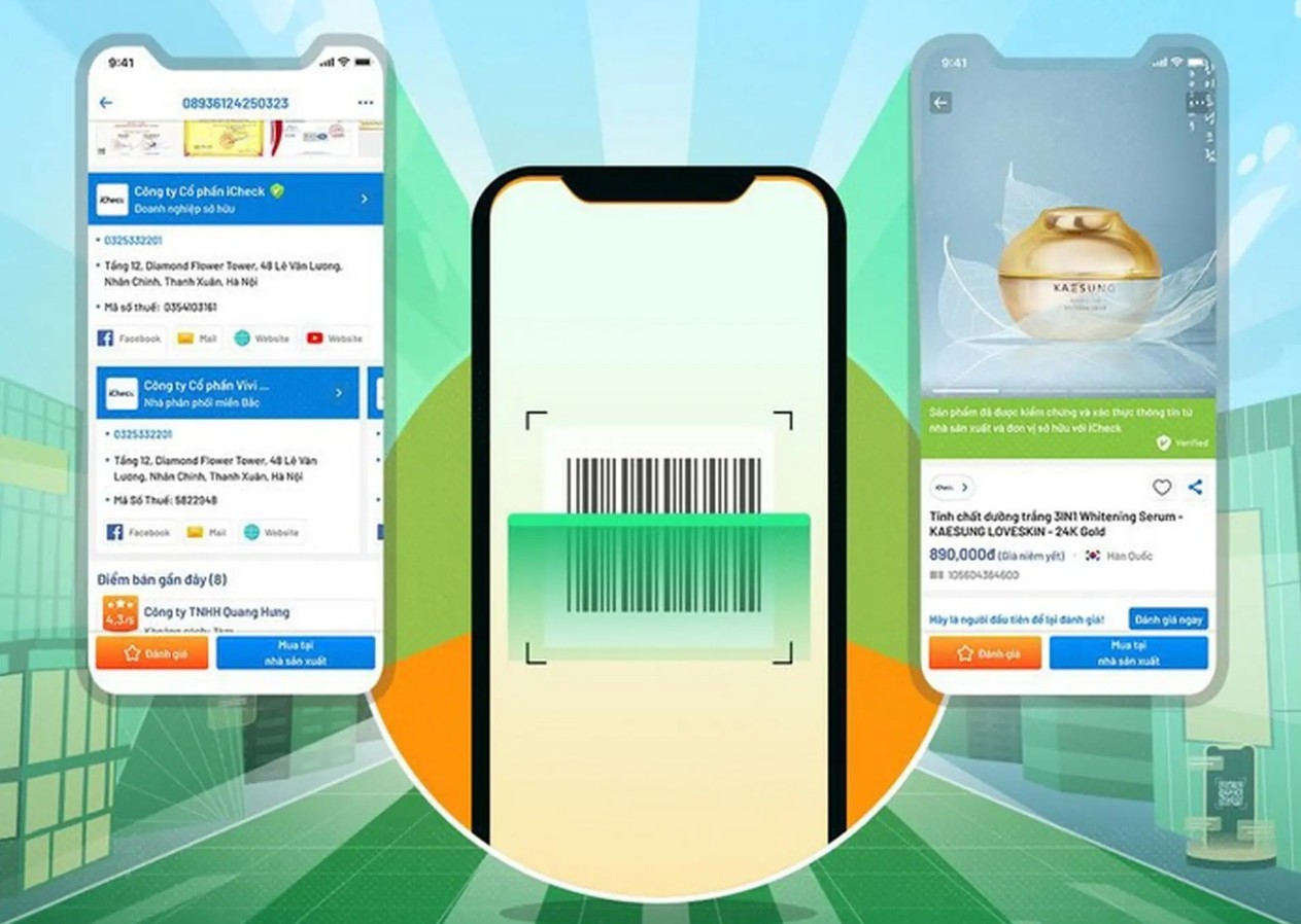 Kiểm tra bằng ứng dụng check mã vạch (Bar Code)