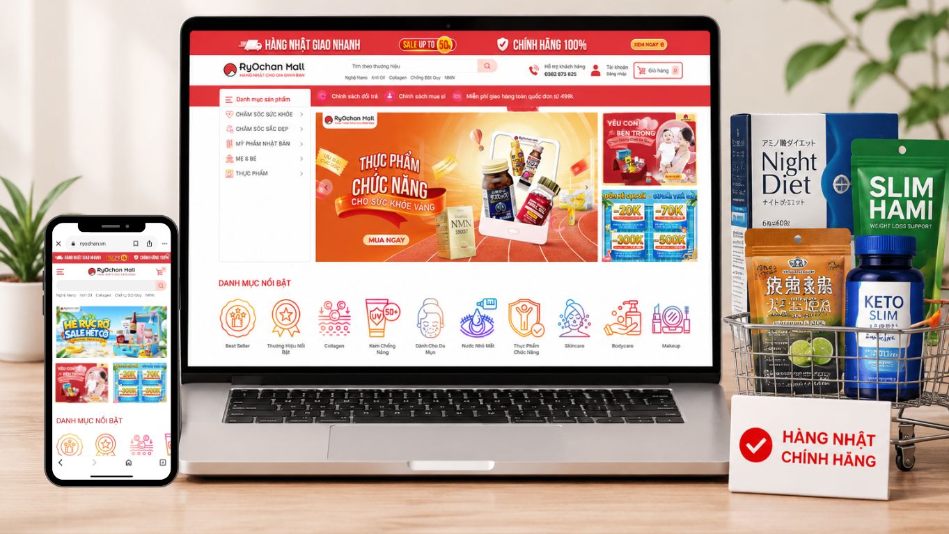 Ryochan Mall chuyên cung cấp TPCN Nhật Bản chính hãng