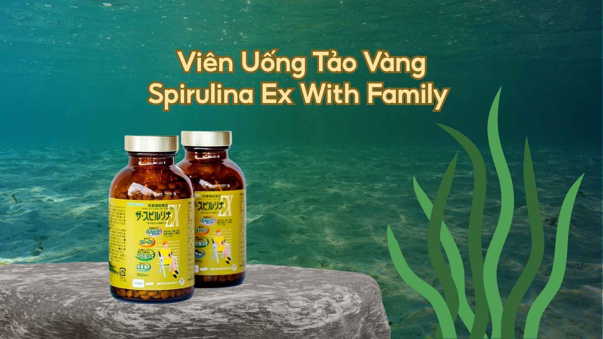 Viên uống tảo vàng Spirulina EX Nhật Bản