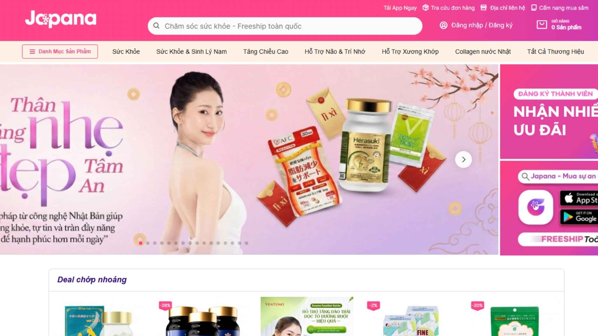 Website siêu thị Nhật Bản Japana