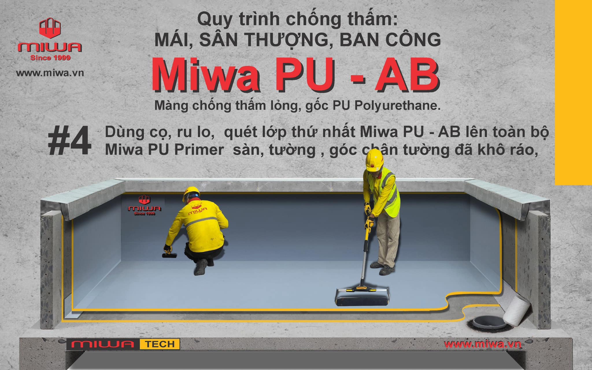 Thi công lớp phủ PU đầu tiên