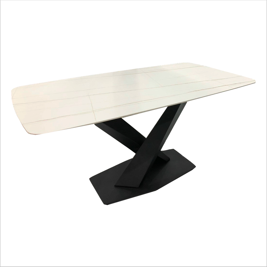 Bàn ăn chân chữ X mặt đá ceramic cao cấp B-006