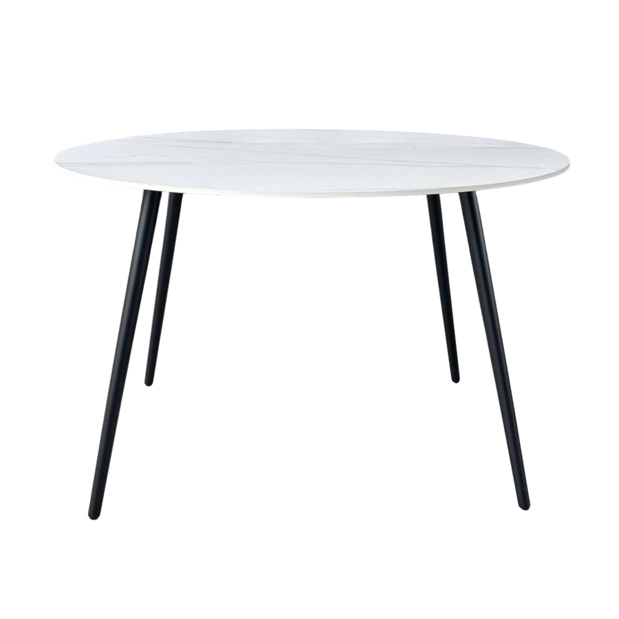 Bàn ăn tròn chân sắt sơn tĩnh điện mặt đá ceramic BA-30