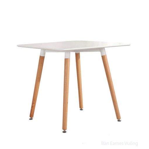 Bàn eames cafe bàn ăn mặt vuông, chân gỗ hiện đại GCF-08