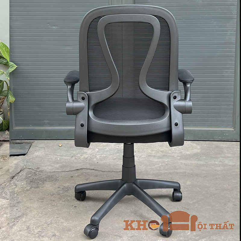 Ghế văn phòng lưới, tay kéo lên xuống, chân nhựa đúc S018
