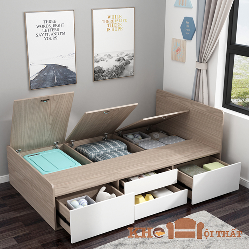 Giường ngủ bằng gỗ công nghiệp cao cấp GNG-02