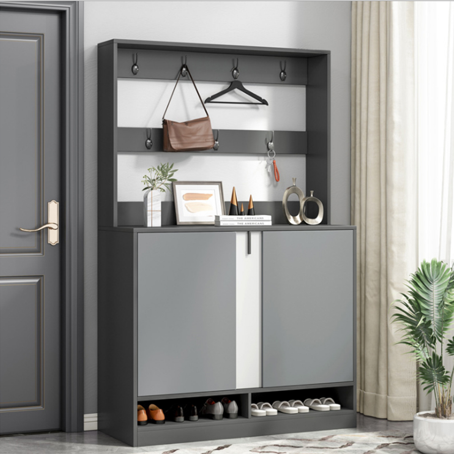 Mẫu tủ giày có kệ treo đồ hiện đại KG-10