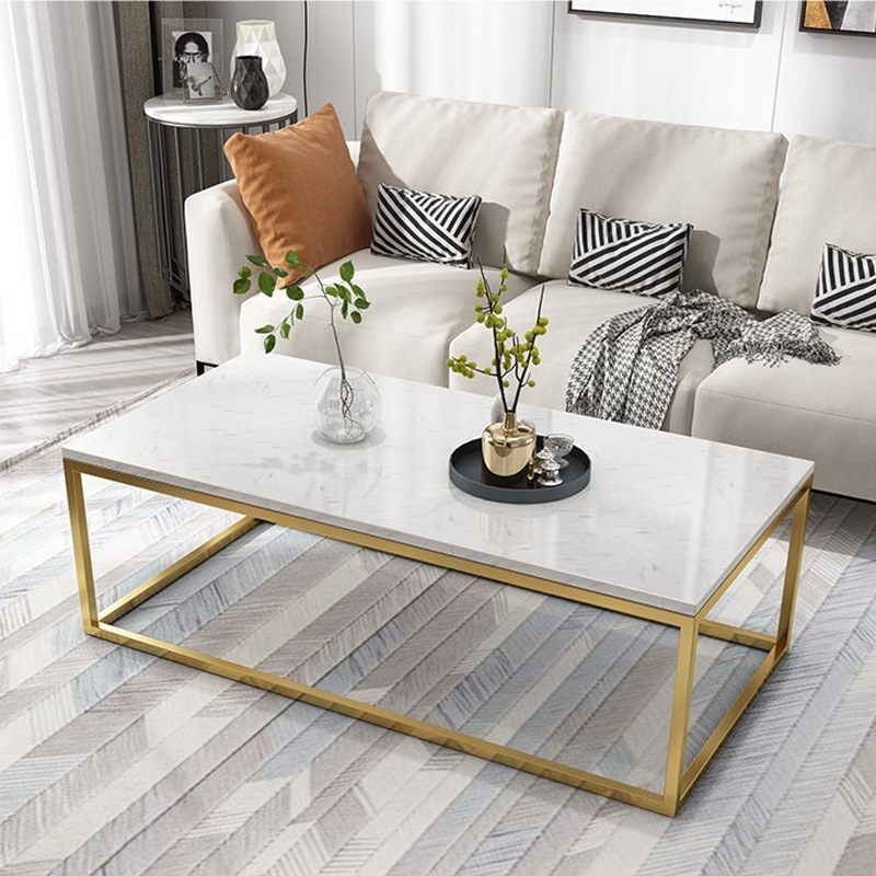 Bàn sofa mặt đá hình chữ nhật đơn giản BTS-18