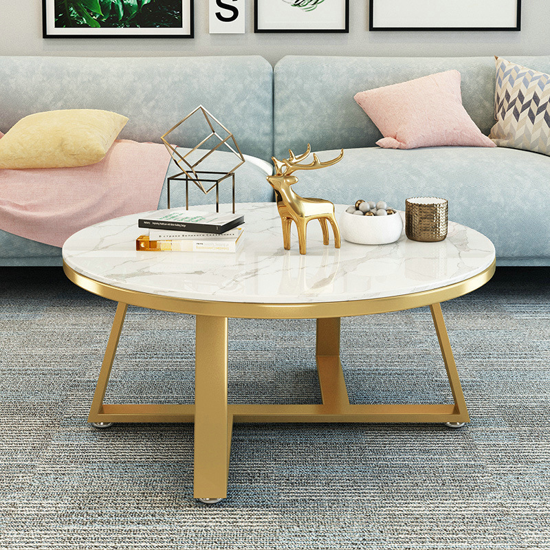 Bàn trà sofa tròn mặt đá ceramic chống thấm chống trầy BTS-82