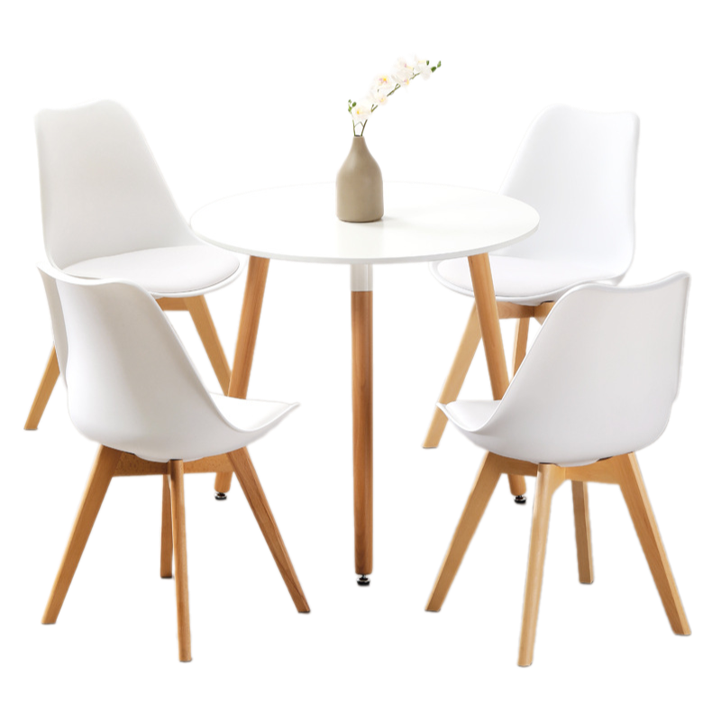 Bộ bàn tròn 3 chân và 4 ghế tiếp khách cho showroom BBC-03