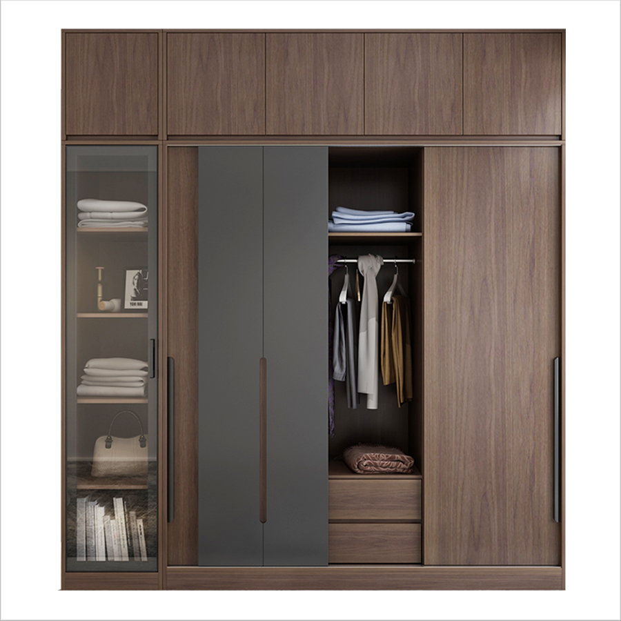 Tủ quần áo gỗ MDF cửa lùa hiện đại TA-07 - Lắp đặt tận nhà