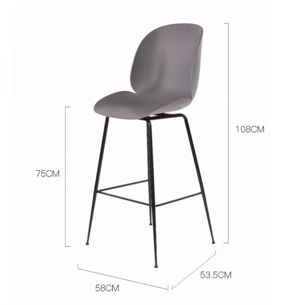 Ghế quầy bar nhựa chân thép Beetle GBB-22