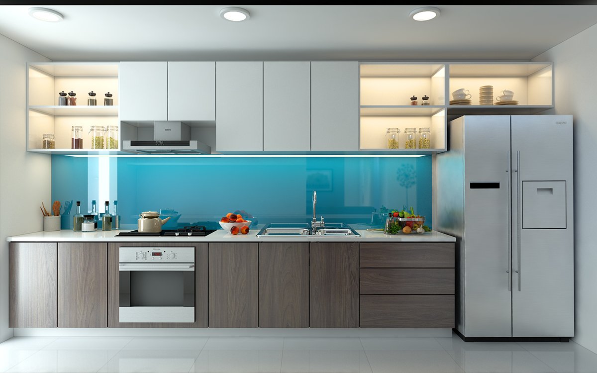 Tủ bếp hiện đại gỗ công nghiệp TB-08