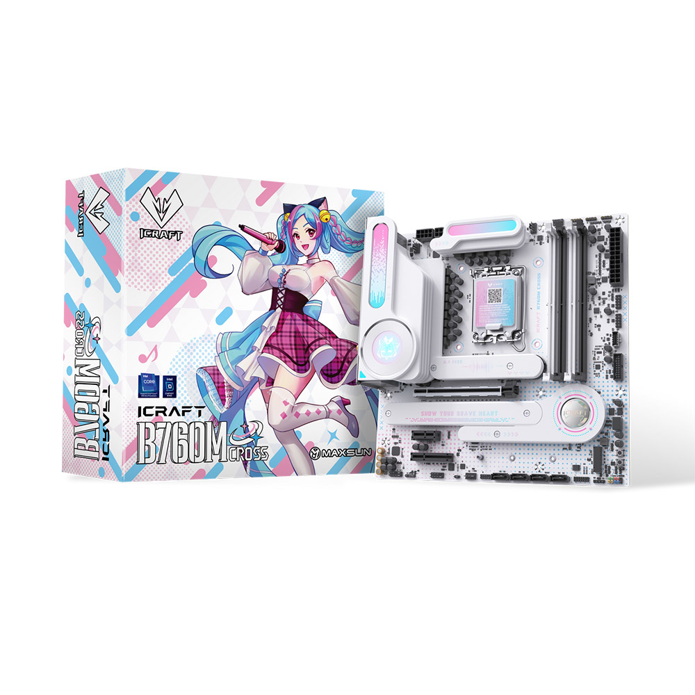 MAINBOARD MAXSUN ICRAFT B760M CROSS ( WIFI 6E / BLUETOOTH 5.3 / LGA1700 / M-ATX / 4XDDR5 )